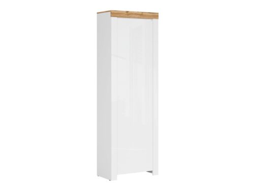 HOLTEN slēgts grāmatu plaukts ar vienviru durvīm 68.5 cm baltā krāsā/Wotan ozolkoka krāsā