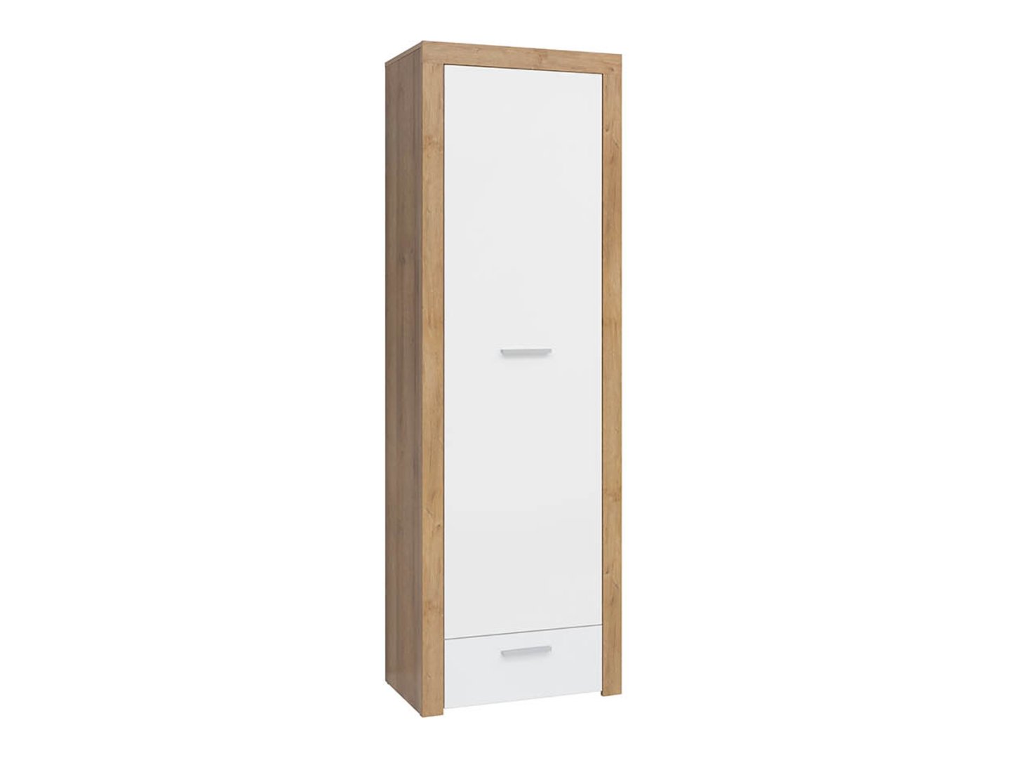 Slēgts grāmatu plaukts ar atvilktni BALDER 62 cm, Riviera ozols/spīdīgi balts