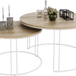 ETTA 2-in-1 kafijas galdiņš, balts/Sonoma, ADRK