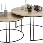 ETTA 2-in-1 kafijas galdiņš, melns/Sonoma, ADRK