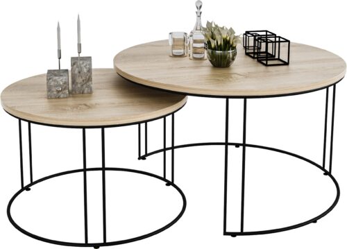 ETTA 2-in-1 kafijas galdiņš, melns/Sonoma, ADRK