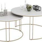 ETTA 2-in-1 kafijas galdiņš, zelta/balts, ADRK