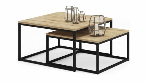 KAMA 2-in-1 kafijas galdiņš, melns/amatniecisks, ADRK