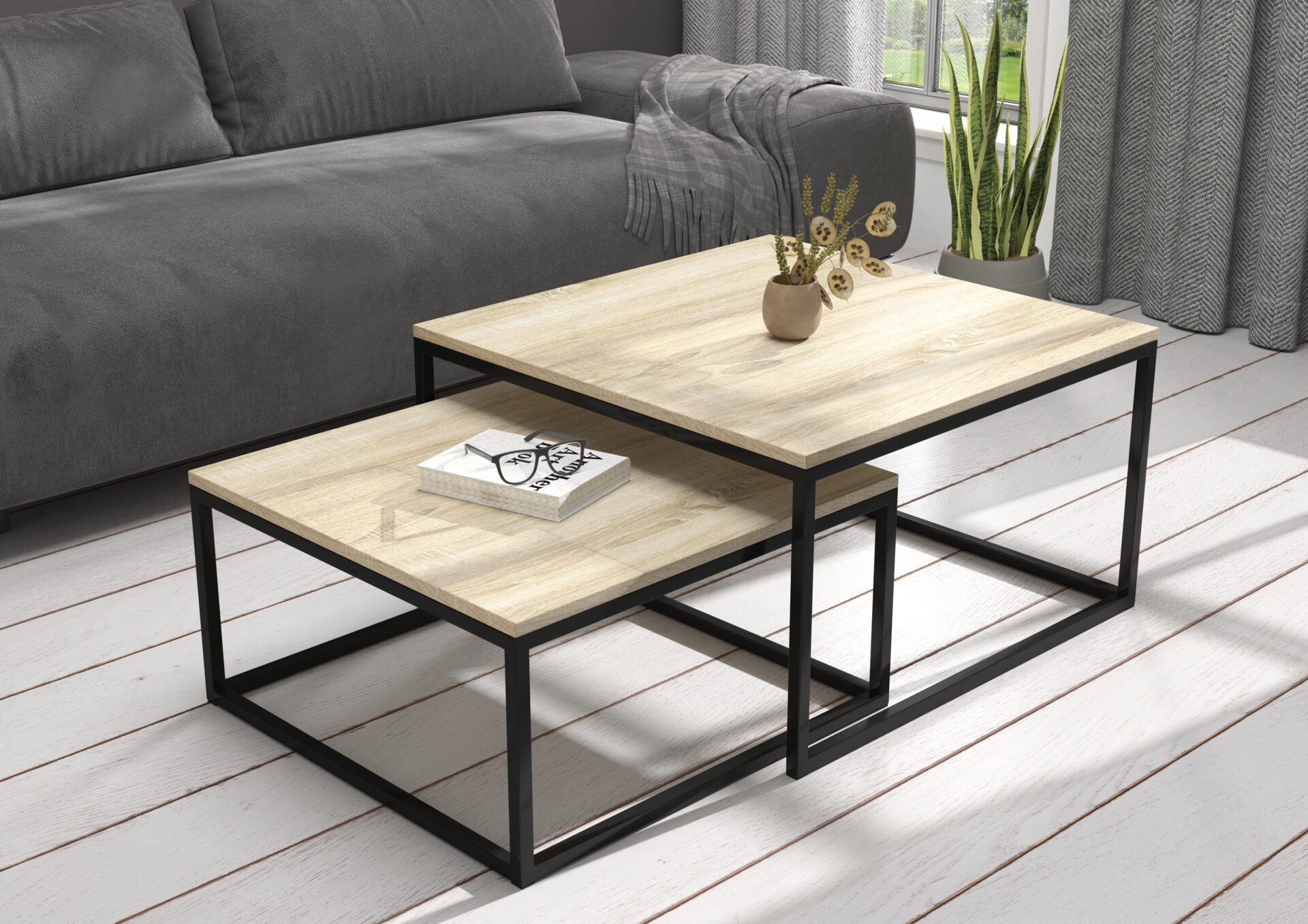 KAMA 2-in-1 kafijas galdiņš, melns/Sonoma, ADRK — изображение 2