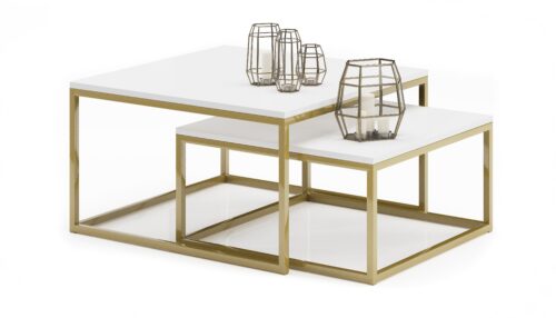 KAMA 2-in-1 kafijas galdiņš, zelta/balts, ADRK
