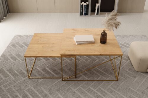 Licco Gold/Lancelot Oak 2-in-1 kafijas galdiņš, ADRK
