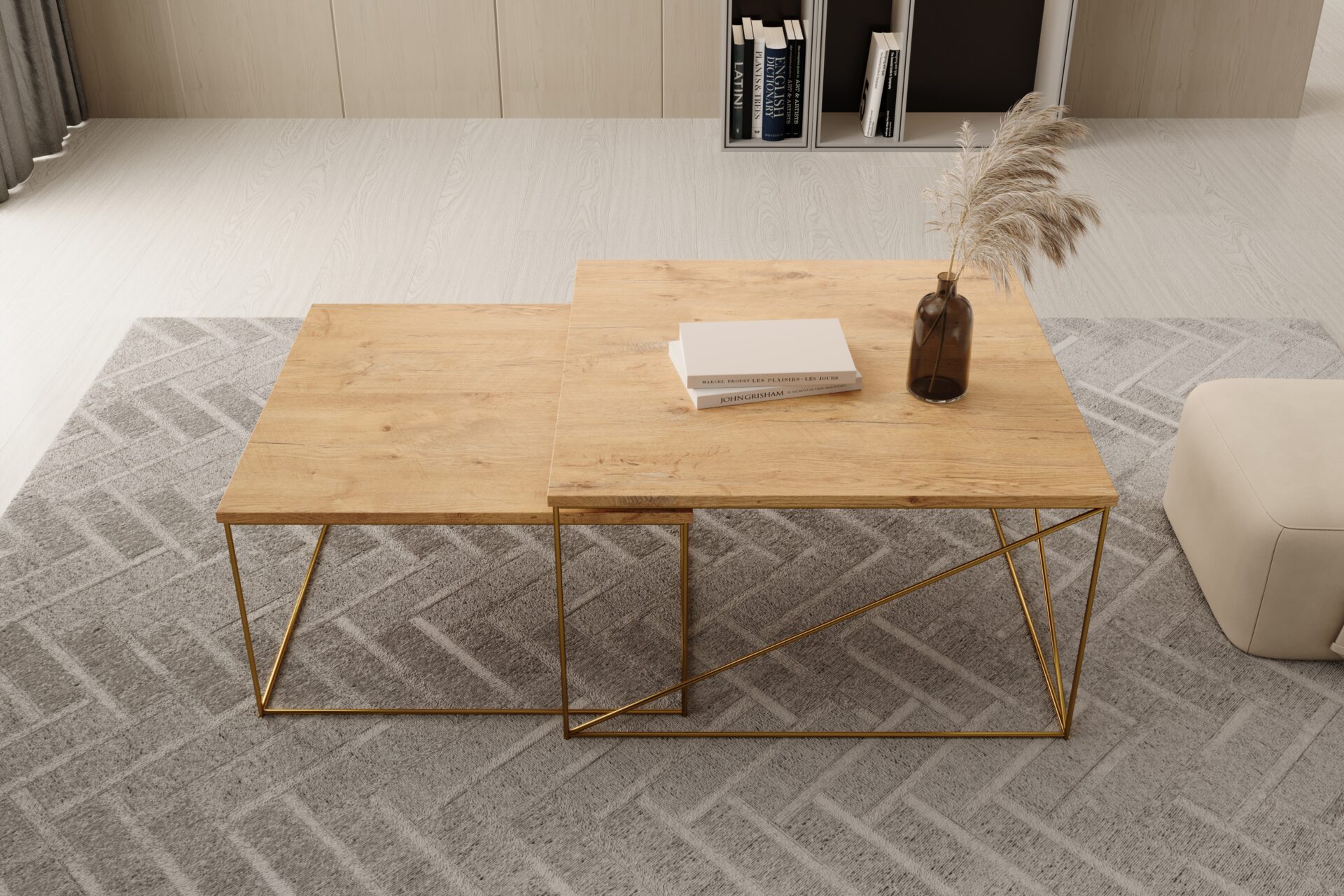 Licco Gold/Lancelot Oak 2-in-1 kafijas galdiņš, ADRK