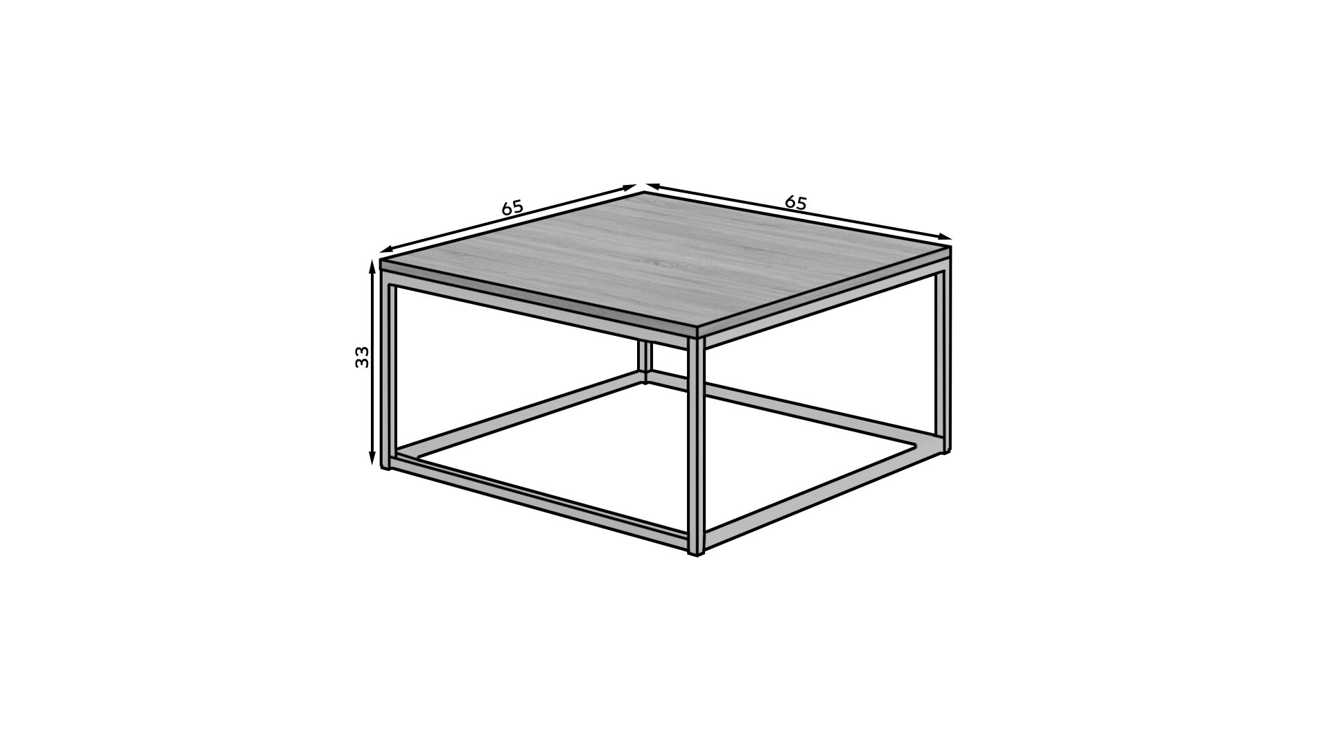 Kafijas galdiņš BELTEN 65x65 balts/Sonoma ADRK — 3 attēls