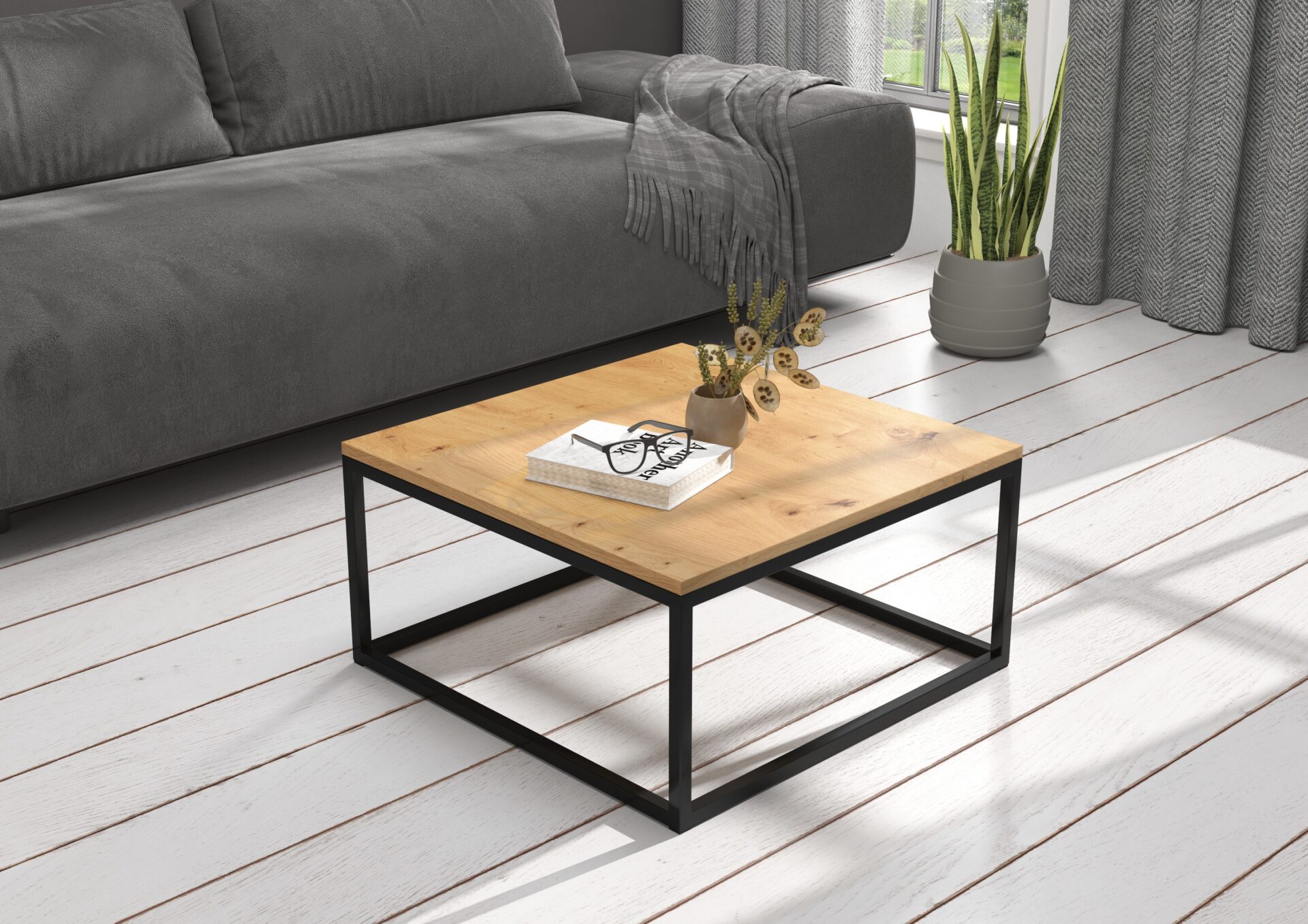 Kafijas galdiņš BELTEN 65x65 melns/Artisan ADRK — 2 attēls