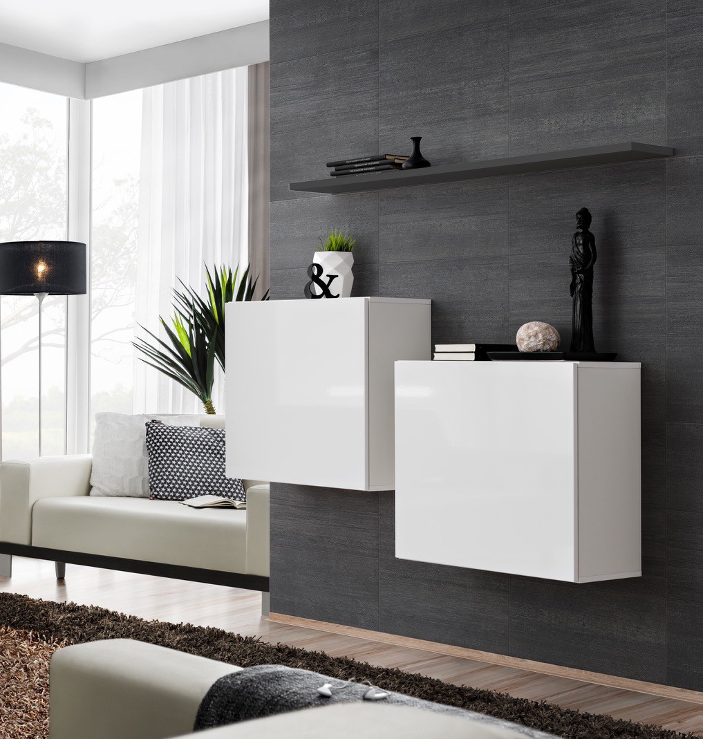Kumode SWITCH I balts/grafīts ASM