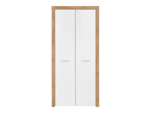 BALDER divdurvju skapis 90 cm Riviera ozols/spīdīgi balts