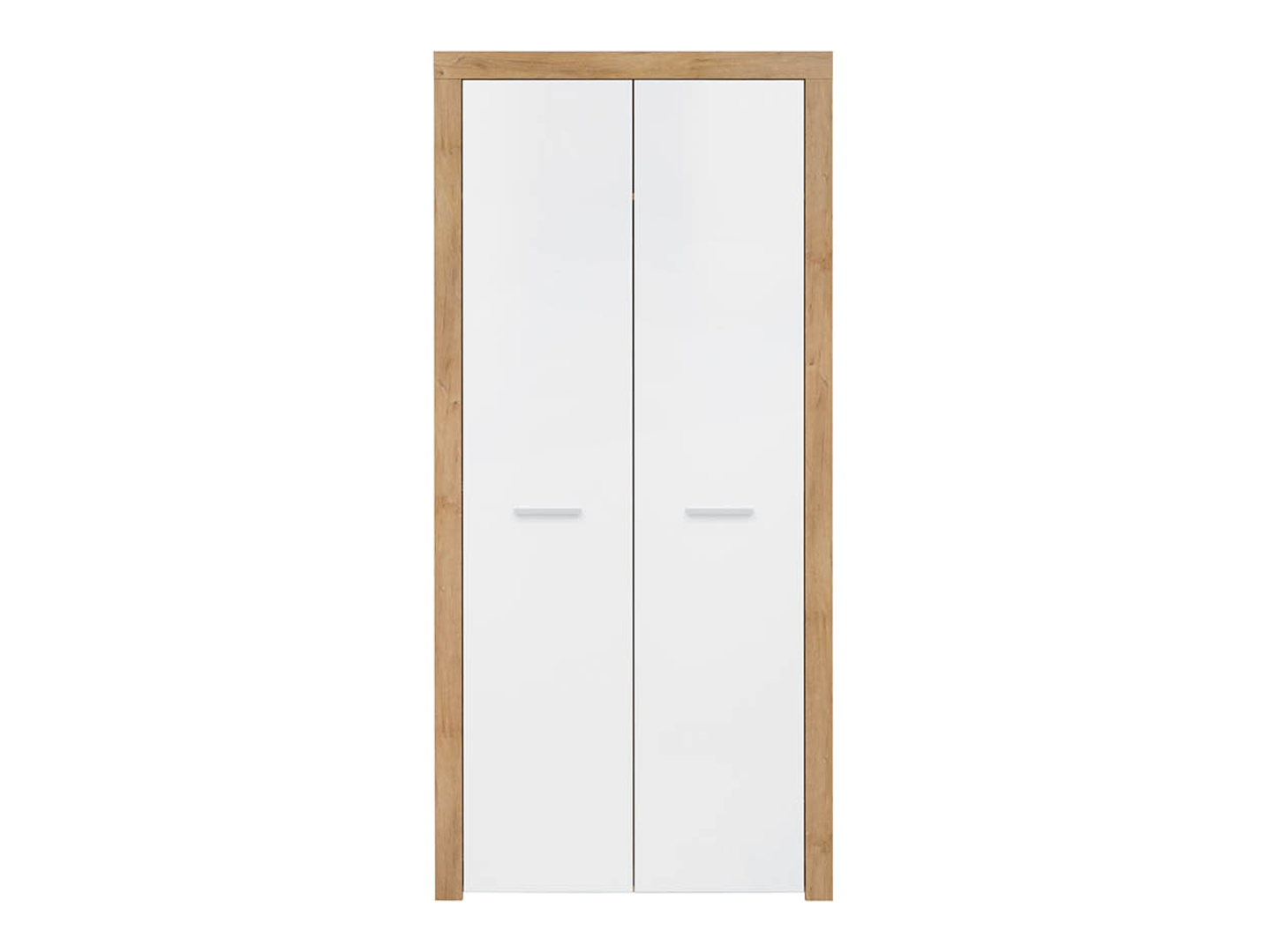 BALDER divdurvju skapis 90 cm Riviera ozols/spīdīgi balts