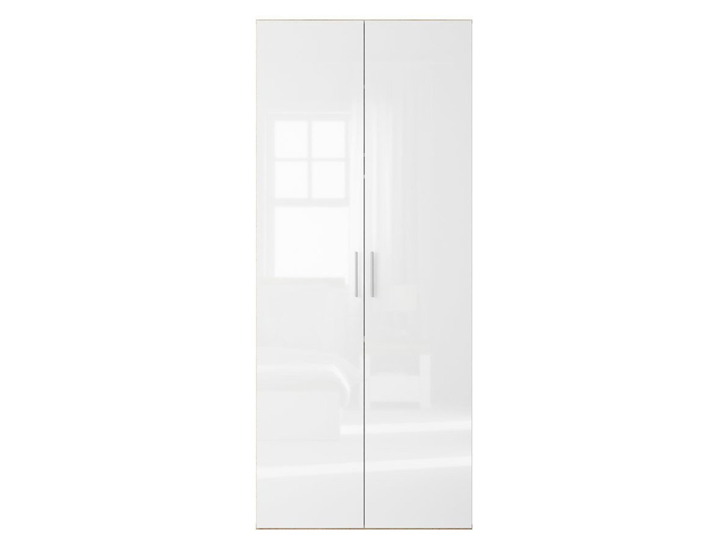 FLEX divdurvju skapis 100 cm, Sonoma ozols/balta spīdīga krāsa — изображение 6
