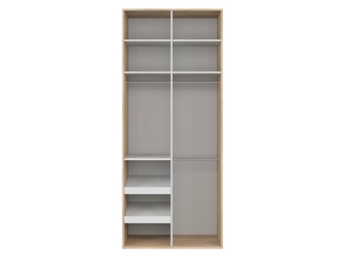 FLEX divdurvju skapis 100 cm, Sonoma ozols/balta spīdīga krāsa