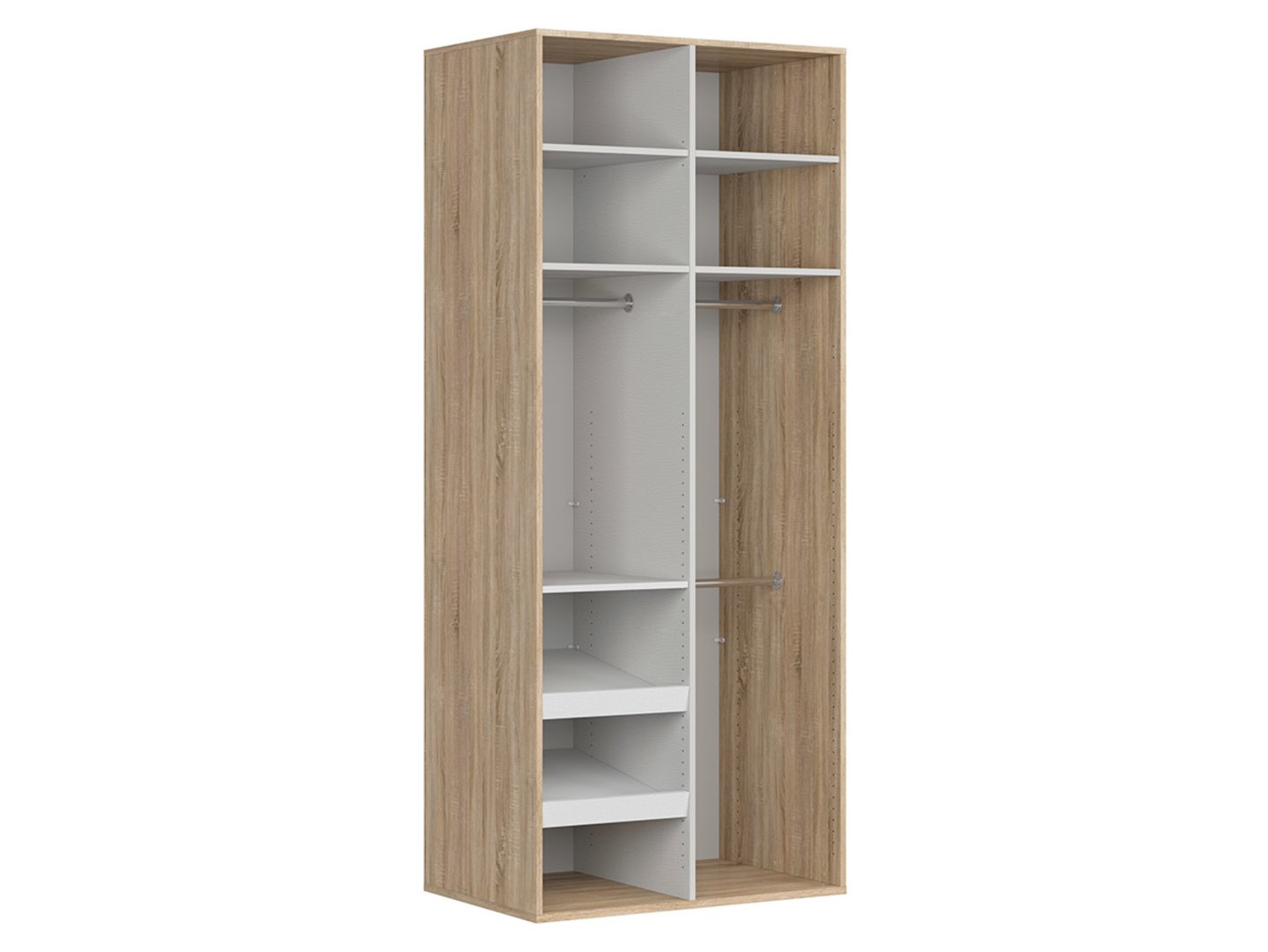 FLEX divdurvju skapis 100 cm, Sonoma ozols/balta spīdīga krāsa — изображение 7