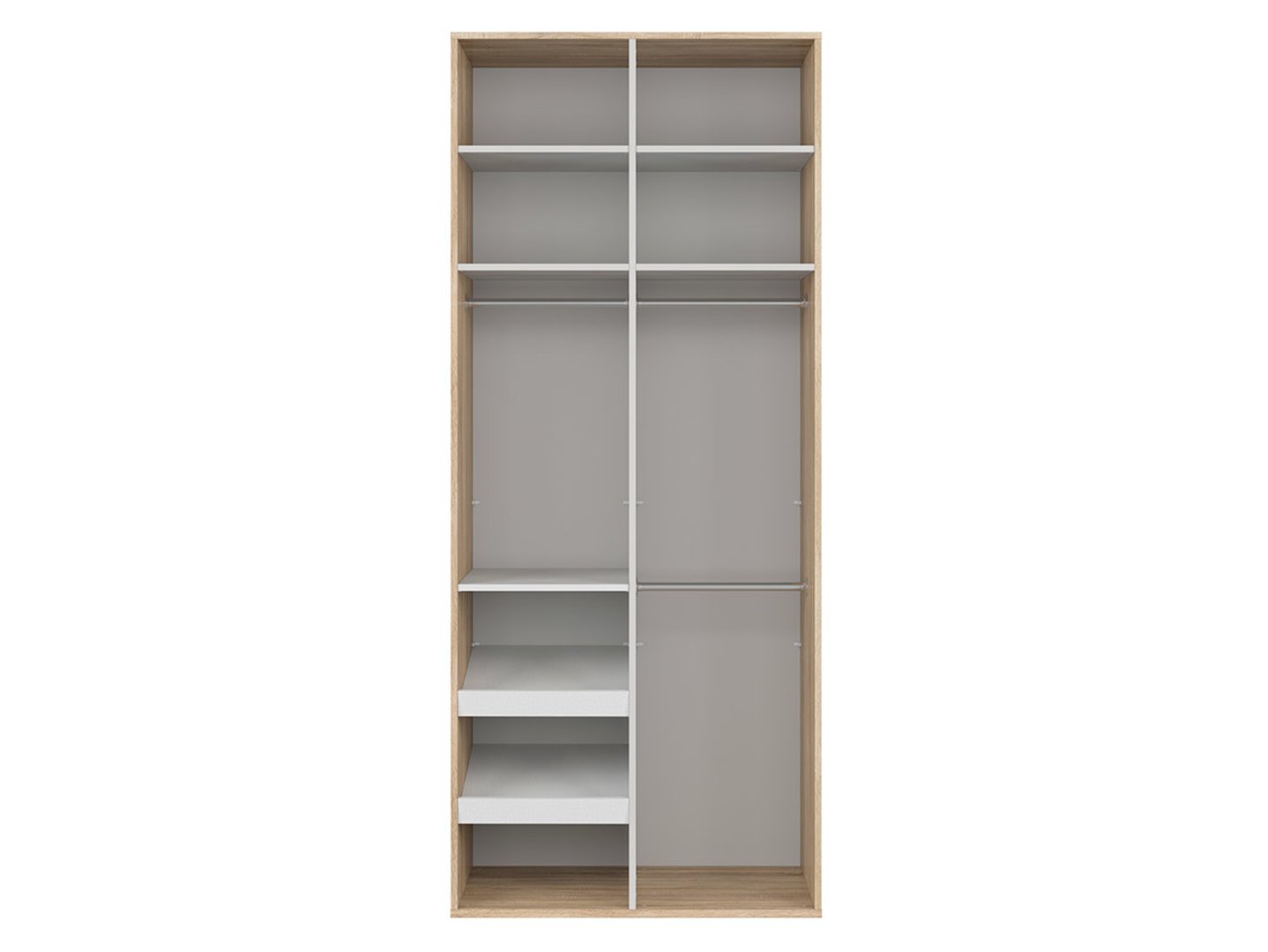 FLEX divdurvju skapis 100 cm, Sonoma ozols/balta spīdīga krāsa