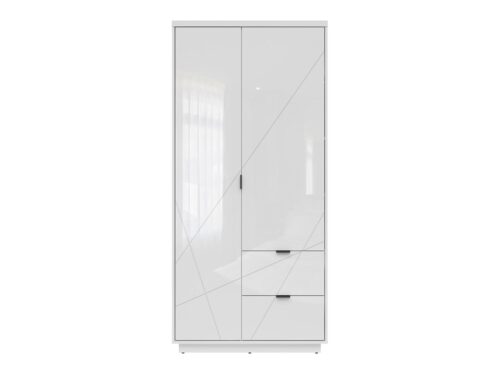 FORN divdurvju skapis ar divām atvilktnēm, 94 cm, balts, spīdīgs