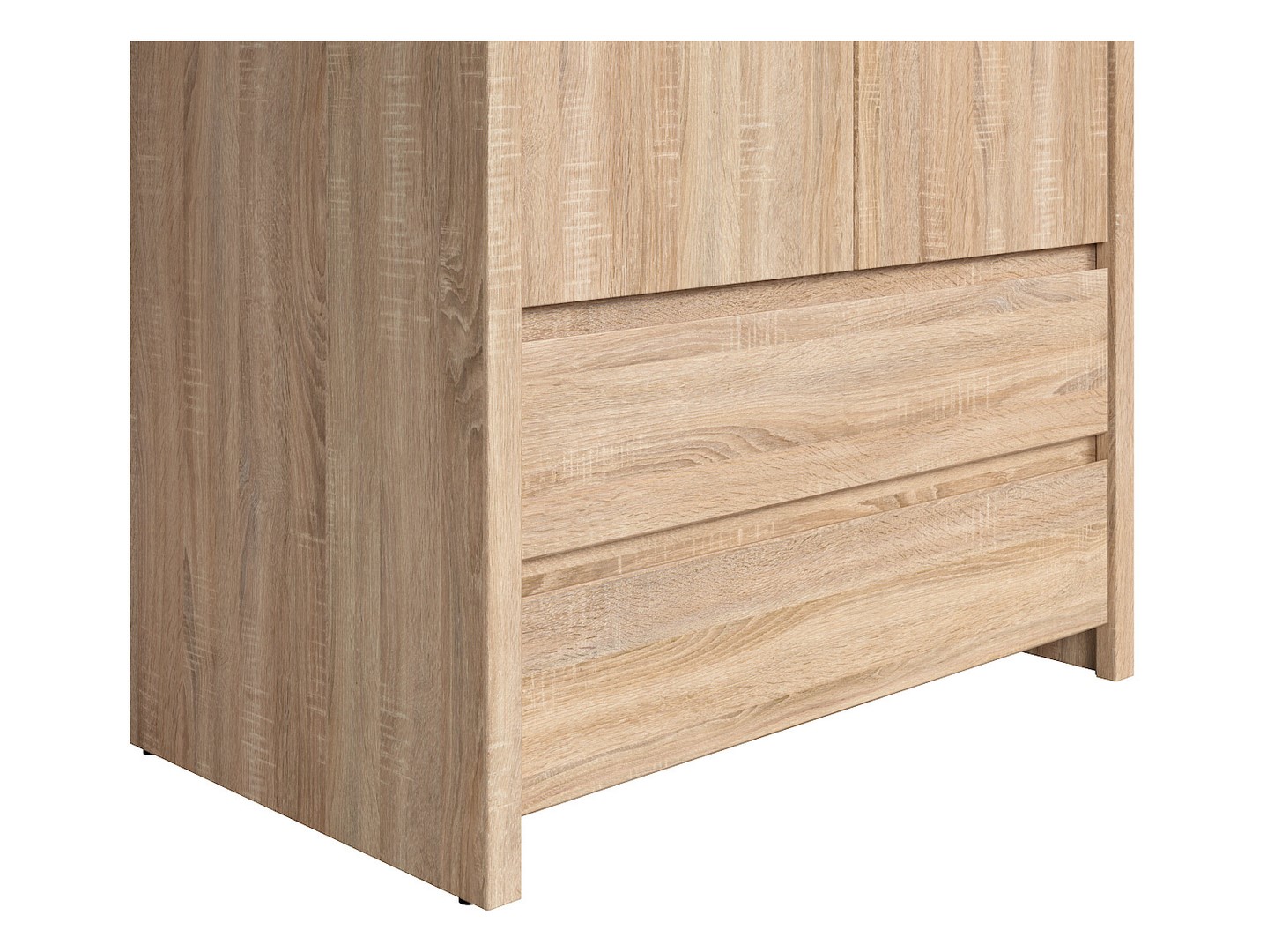Divdurvju skapis ar divām atvilktnēm KASPIAN 90 cm Sonoma ozols/Sonoma ozols — изображение 2