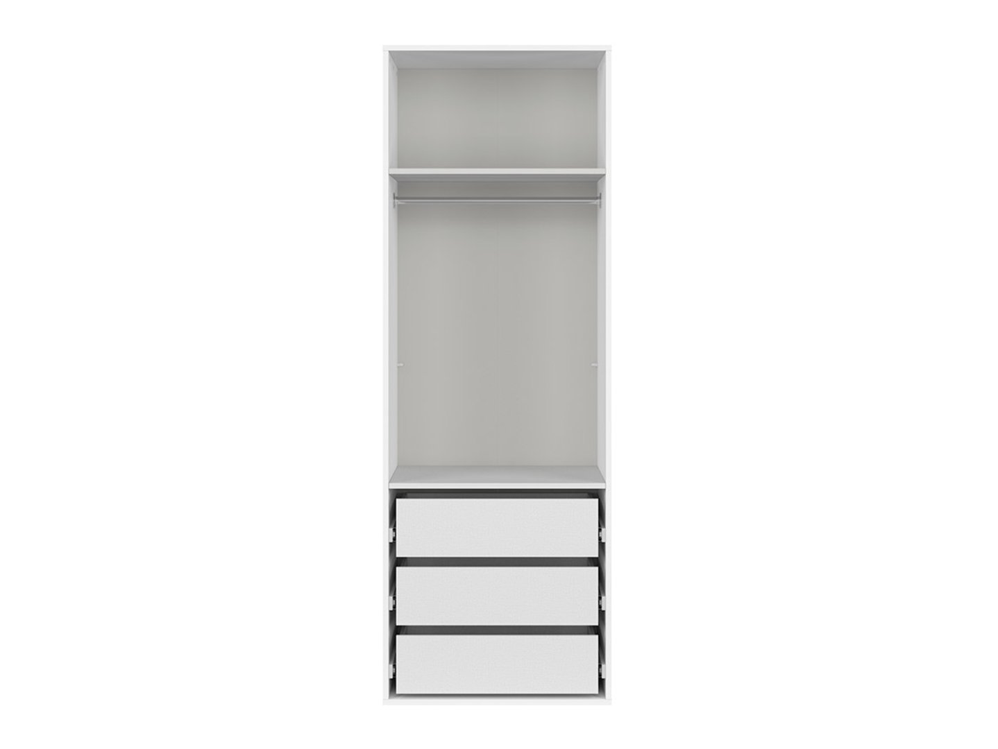 FLEX 75 cm divu durvju skapis ar spoguli, balts/pelēks
