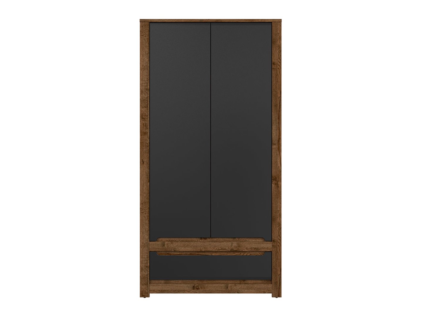 Divdurvju skapis ar atvilktni RUSO 104 cm, oša ozols/matēti melns — изображение 2
