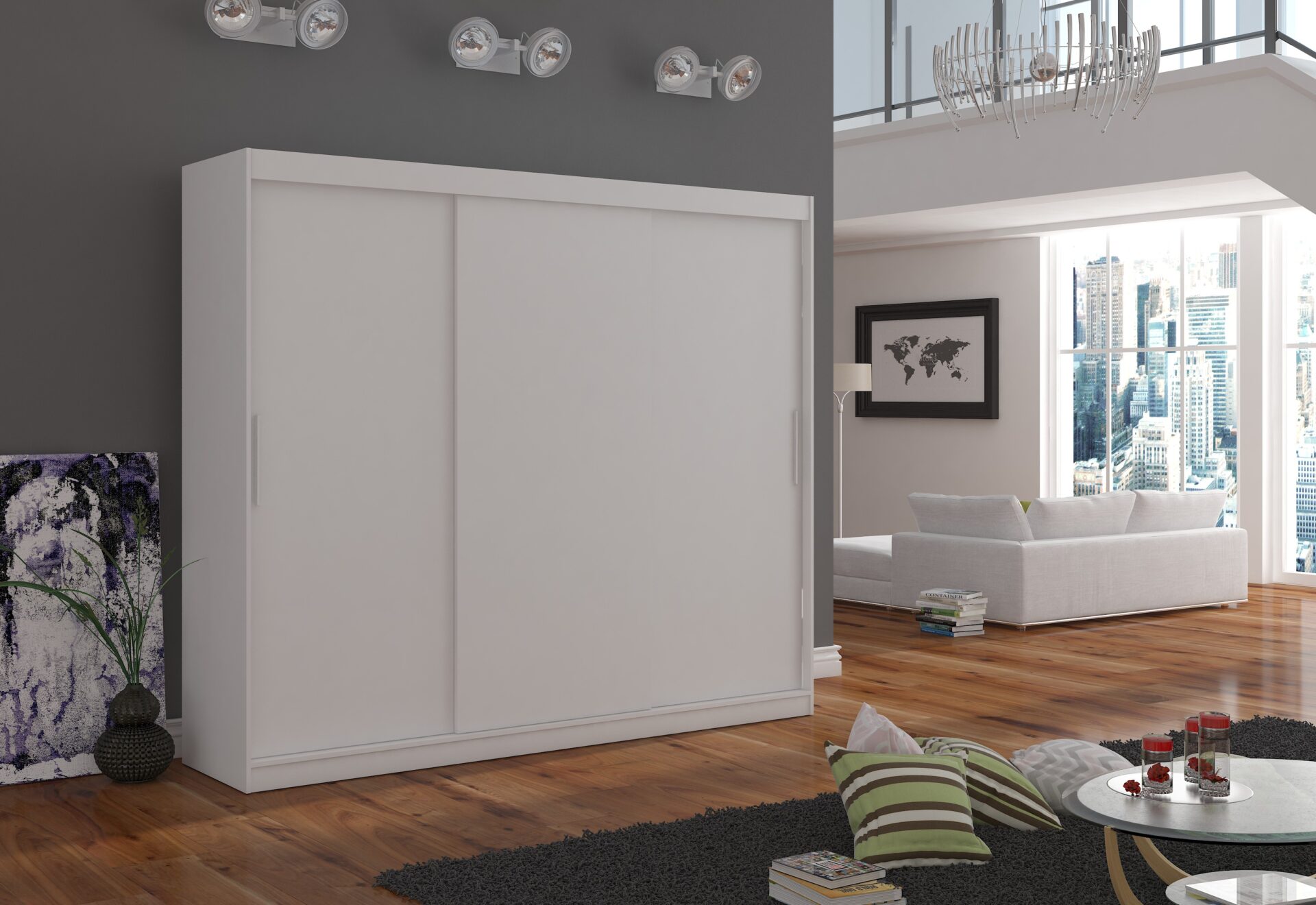 Bīdāmais skapis ANTOS 250 White ADRK — 3 attēls