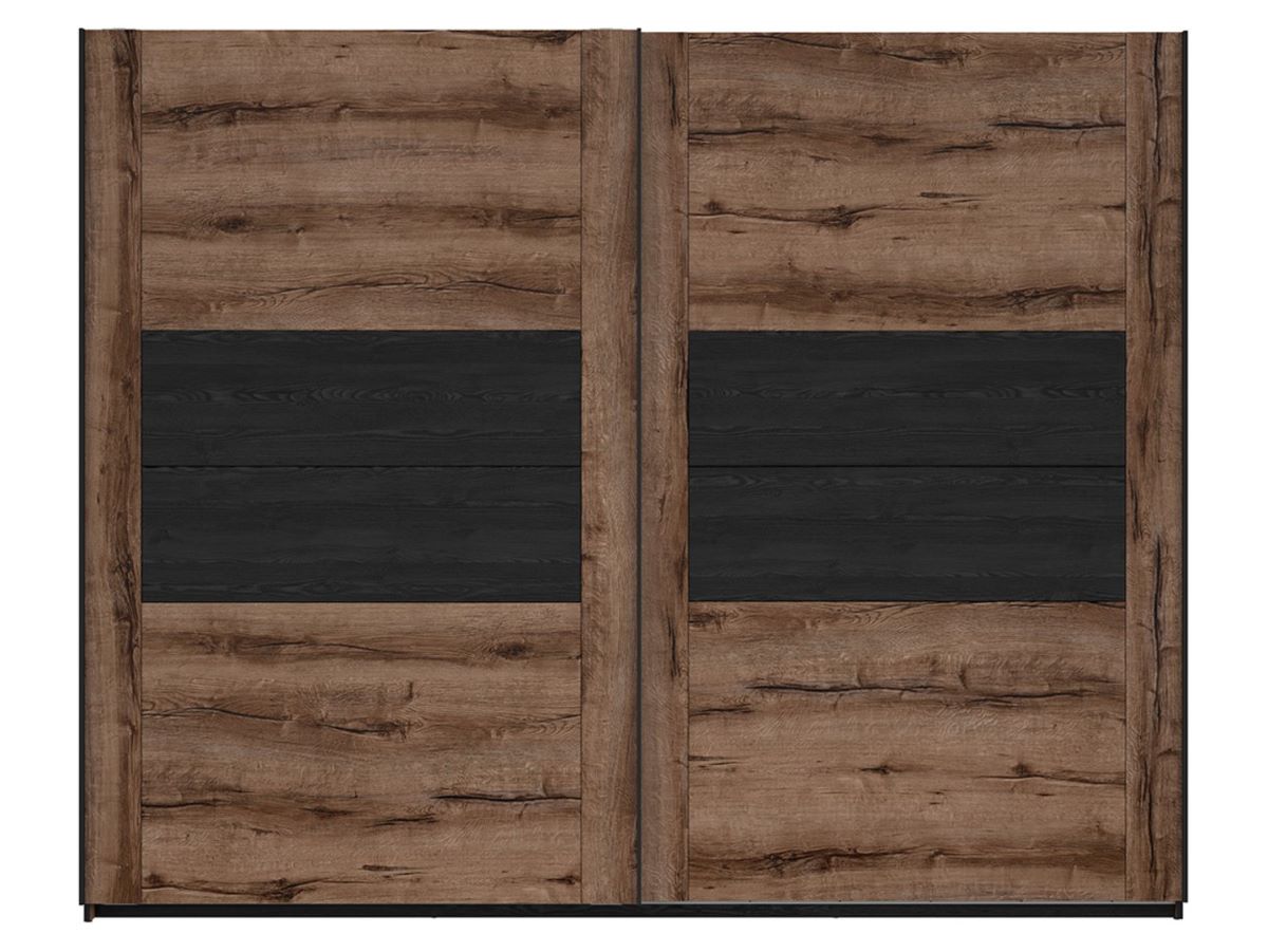 KASSEL bīdāmais skapis 270 cm klostera ozols/melns ozols — изображение 3