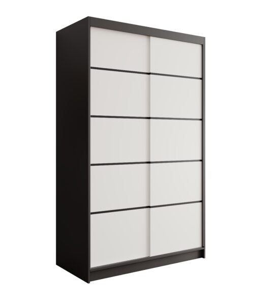 Lizi 120 bīdāmais skapis, melns/balts, ADRK