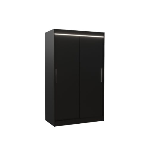 Bīdāms skapis ar LED apgaismojumu COLLIN 120 Black ADRK