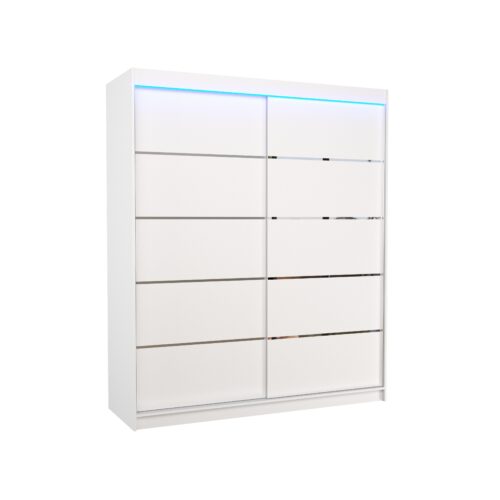 Bīdāms skapis ar LED apgaismojumu SPECTRA 180 balts ADRK
