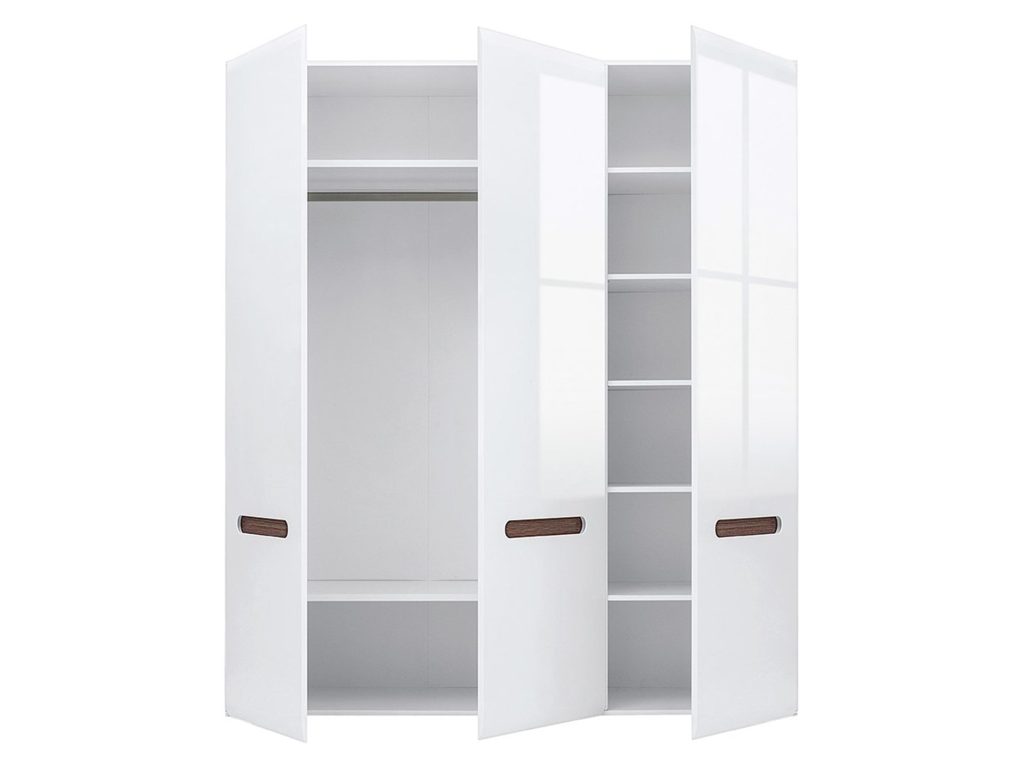 AZTECA TRIO trīsdurvju skapis, 180 cm, balts/spīdīgi balts — изображение 4