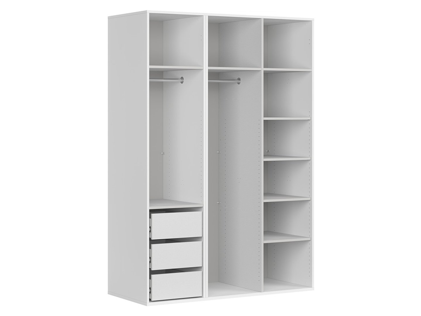 FLEX trīsdurvju skapis 150 cm balts — изображение 2