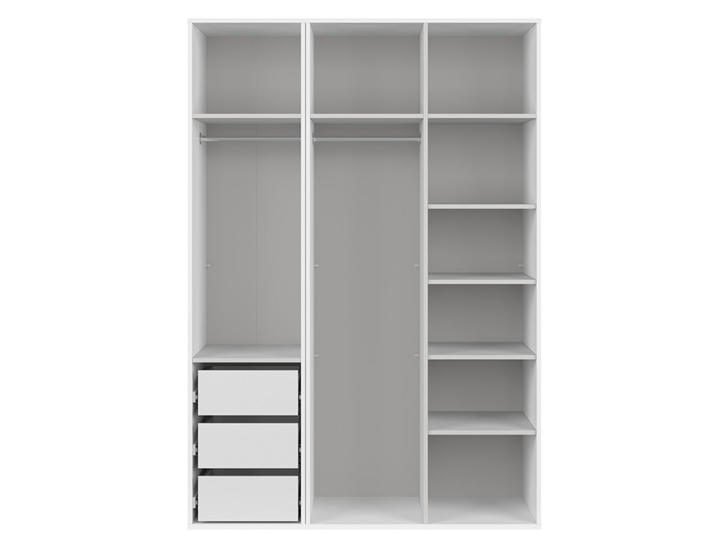 FLEX trīsdurvju skapis 150 cm balts — изображение 3