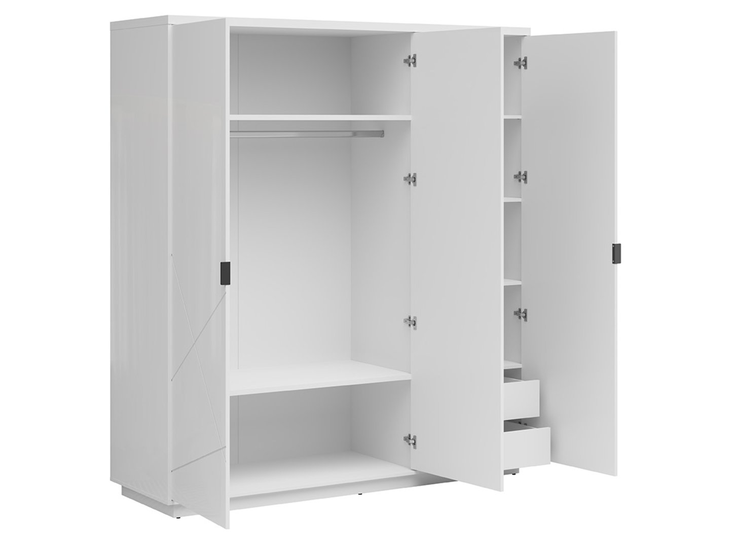 FORN trīsdurvju skapis, 180 cm, balts, spīdīgs — изображение 3