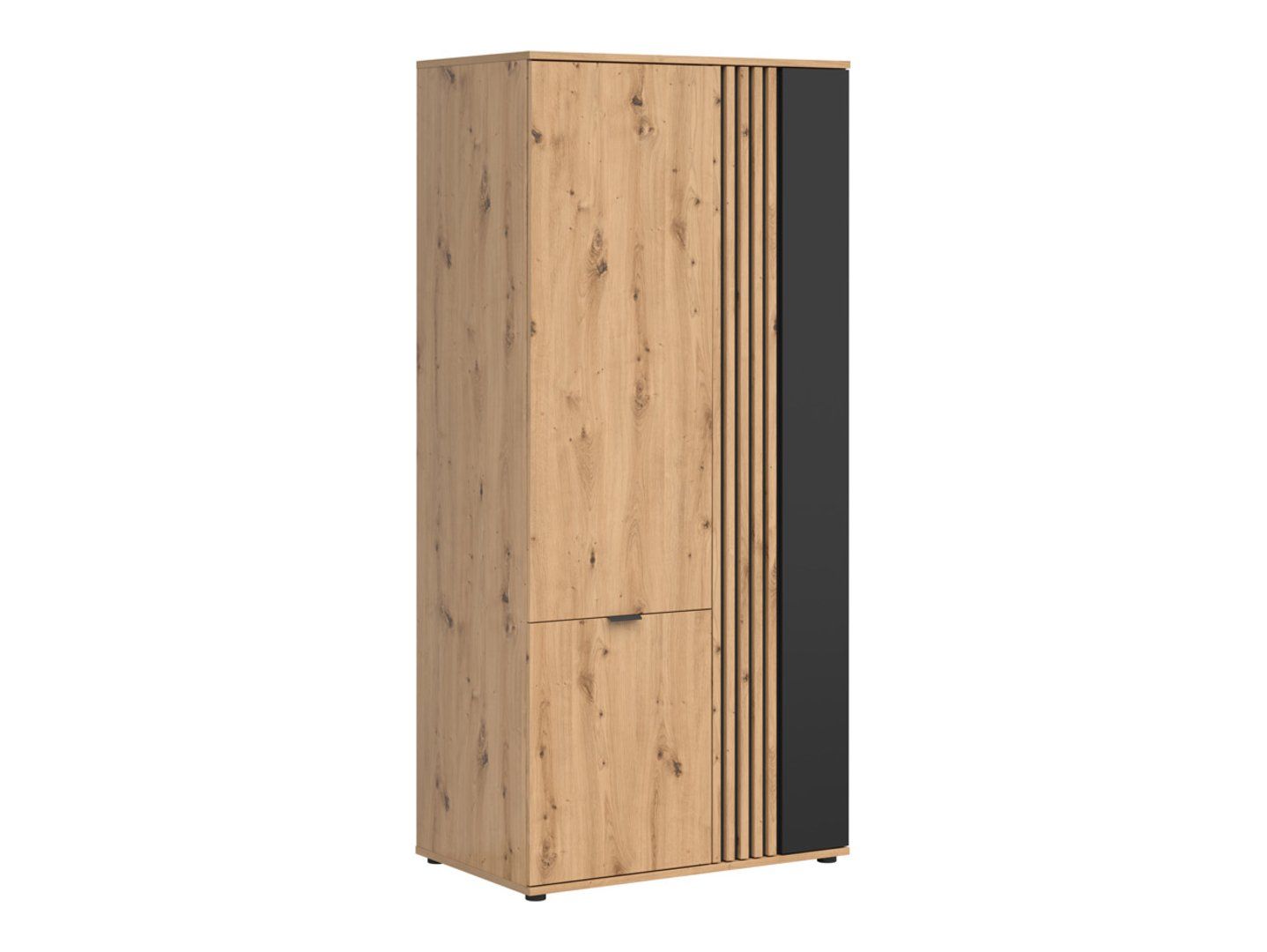 Vabres trīsdurvju skapis 90 cm artisan ozolkoka līstēm