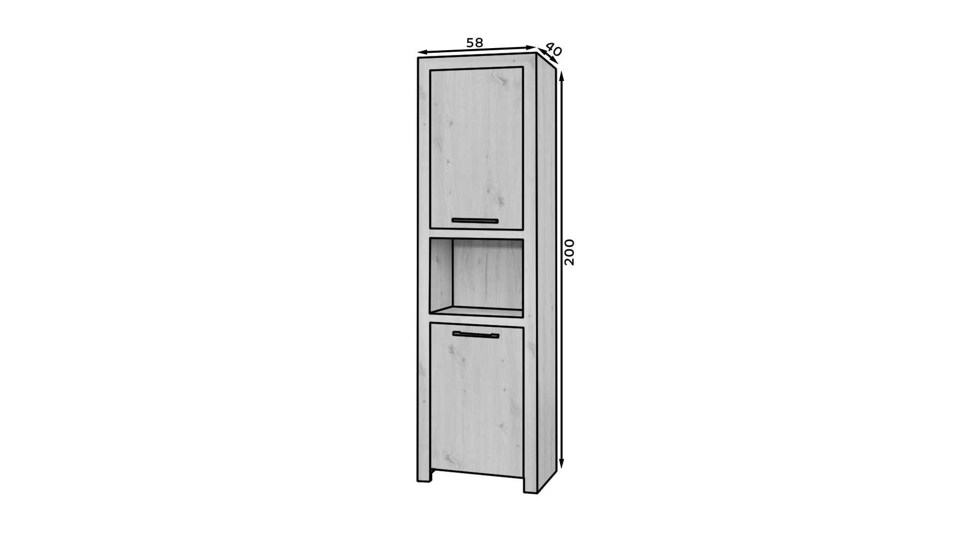 JANEZ Artisan augsts skapis/melns ADRK — 3 attēls