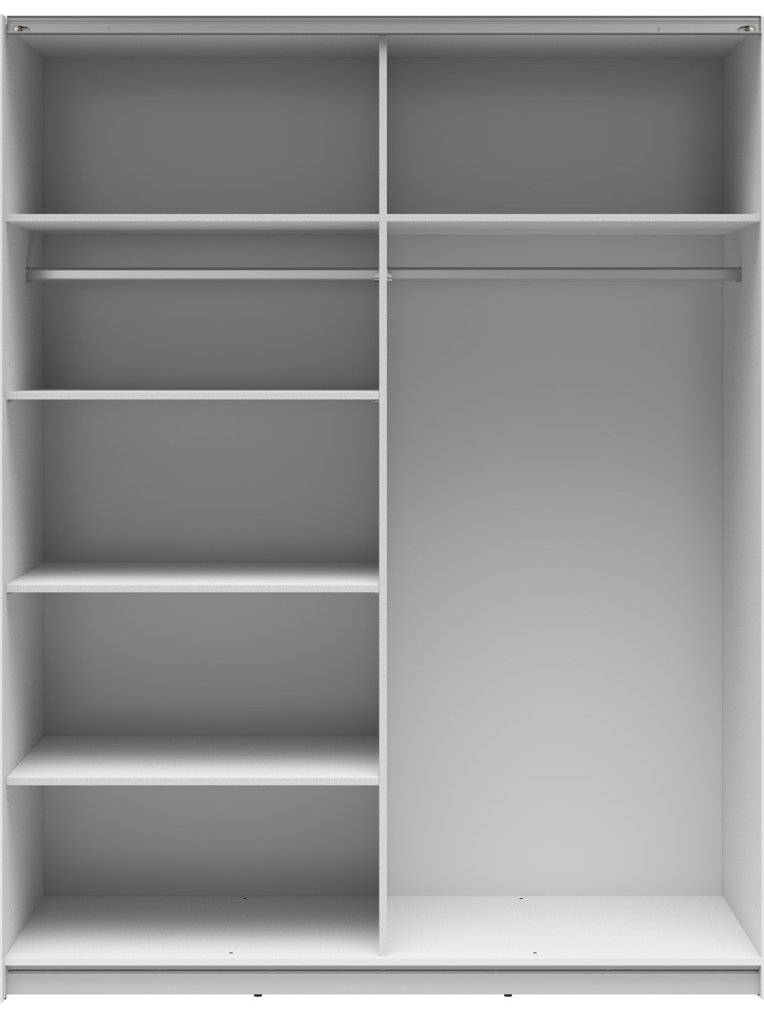 TETRIX skapis ar bīdāmām durvīm, 153 cm, spīdīgi balts/Wotan ozols — 2 attēls