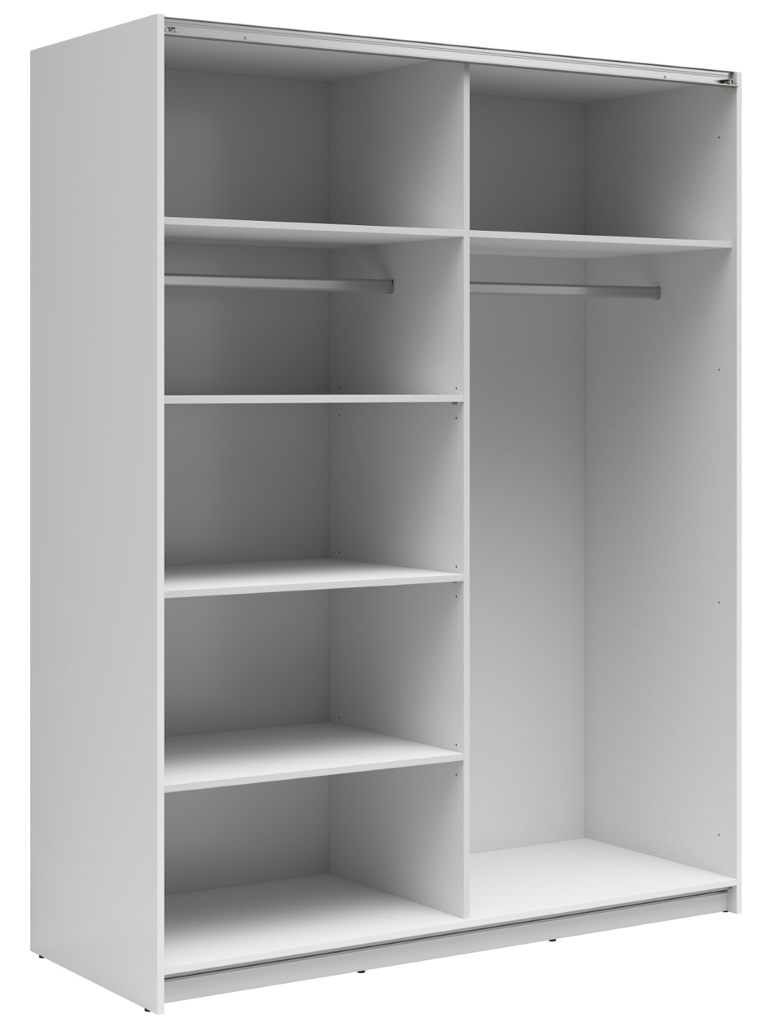 TETRIX skapis ar bīdāmām durvīm, 153 cm, spīdīgi balts/Wotan ozols — 3 attēls