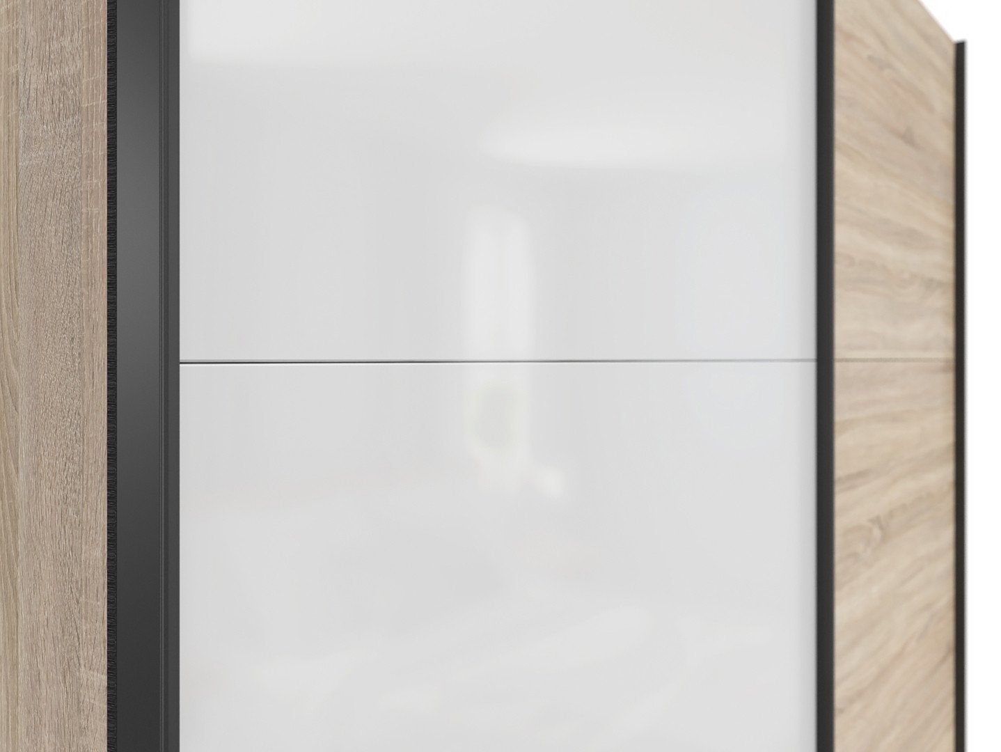 TETRIX skapis ar bīdāmām durvīm, 183 cm, Sonoma ozols/spīdīgi balta krāsa — изображение 4