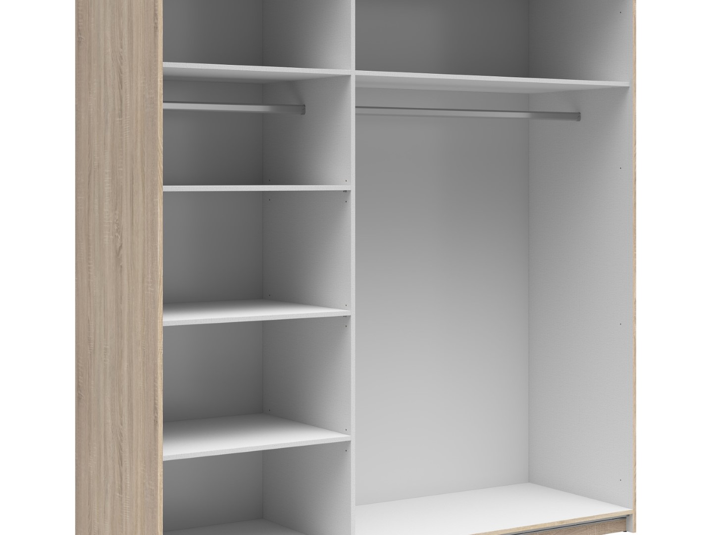TETRIX skapis ar bīdāmām durvīm, 183 cm, Sonoma ozols/spīdīgi balta krāsa — изображение 2