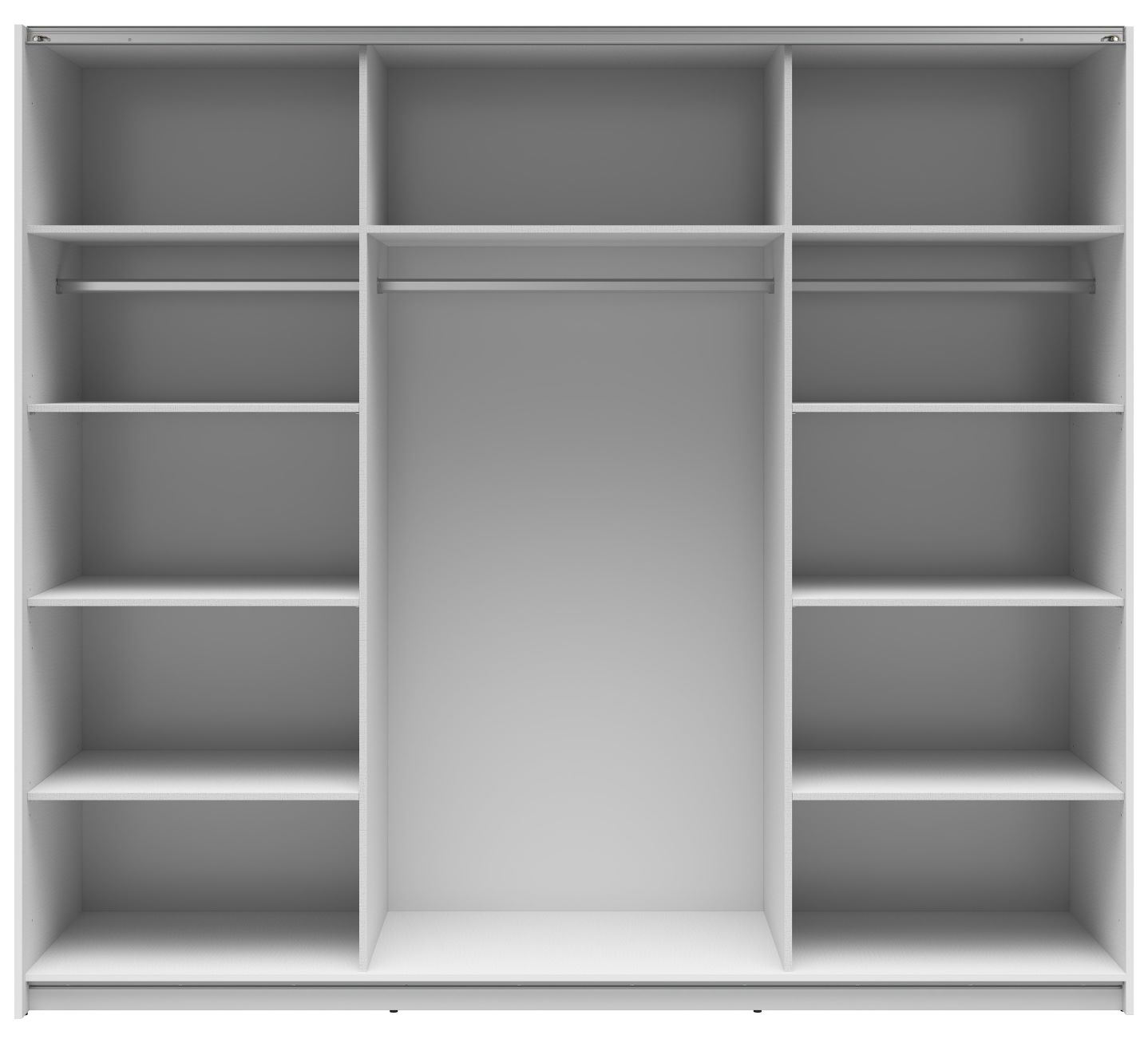TETRIX skapis ar bīdāmām durvīm, 220 cm, spīdīgi balta/sonoma ozols — 2 attēls