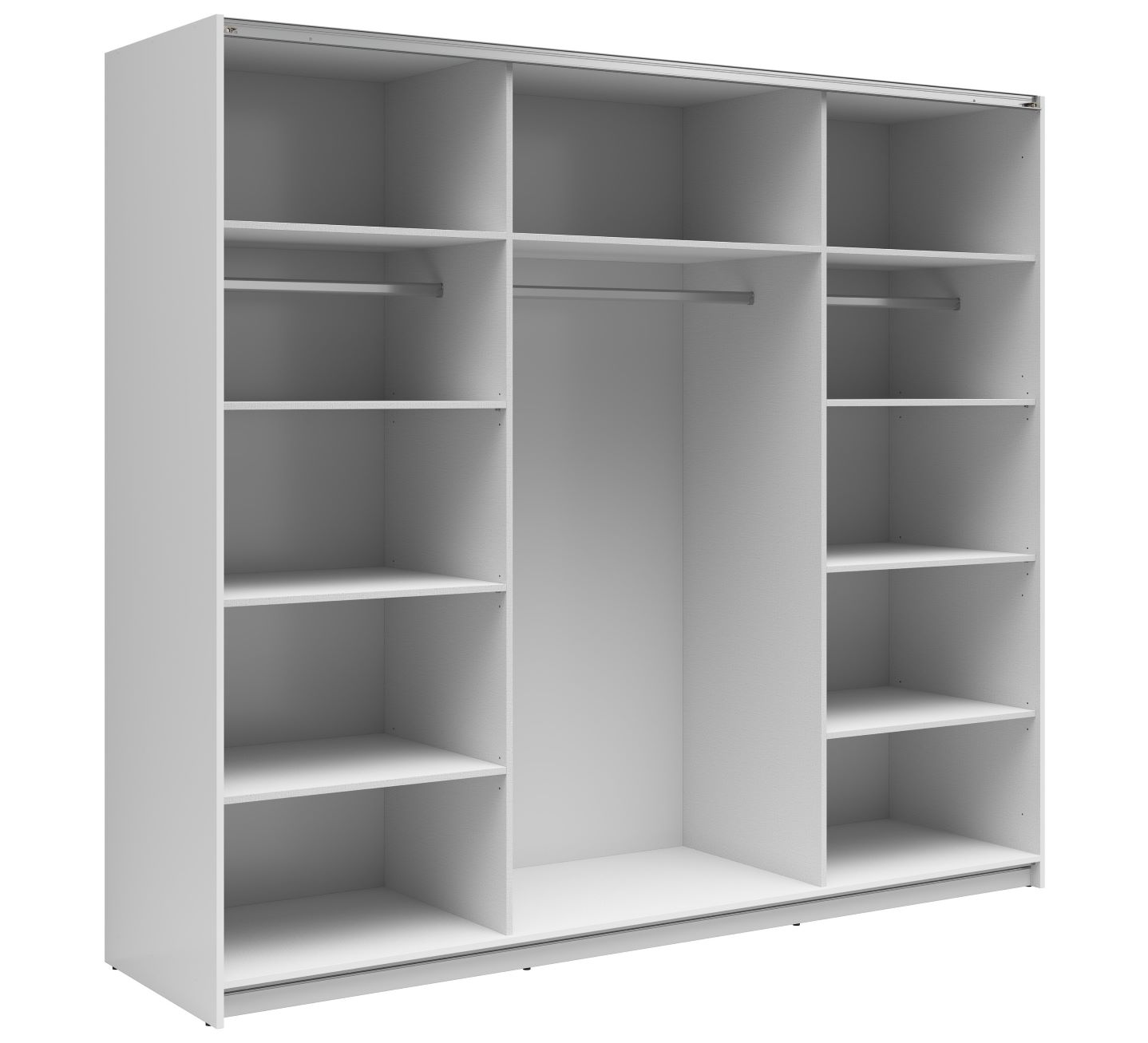 TETRIX skapis ar bīdāmām durvīm, 220 cm, spīdīgi balta/sonoma ozols — 3 attēls