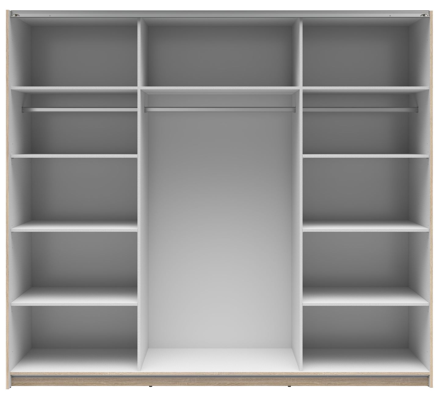 TETRIX skapis ar bīdāmām durvīm, 220 cm, Sonoma ozols/spīdīgi balta krāsa — 2 attēls