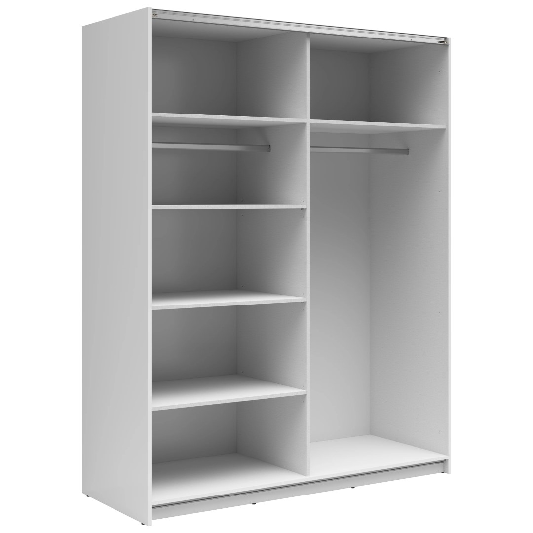 Skapis ar bīdāmām durvīm un diviem spoguļiem TETRIX 153 cm balts, spīdīgs — изображение 2
