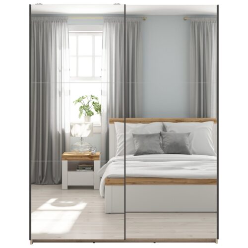 TETRIX skapis ar bīdāmām durvīm un diviem spoguļiem, 153 cm, sonoma ozols
