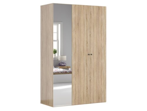 FLEX trīsdurvju skapis ar spoguli 150 cm, Sonoma ozols