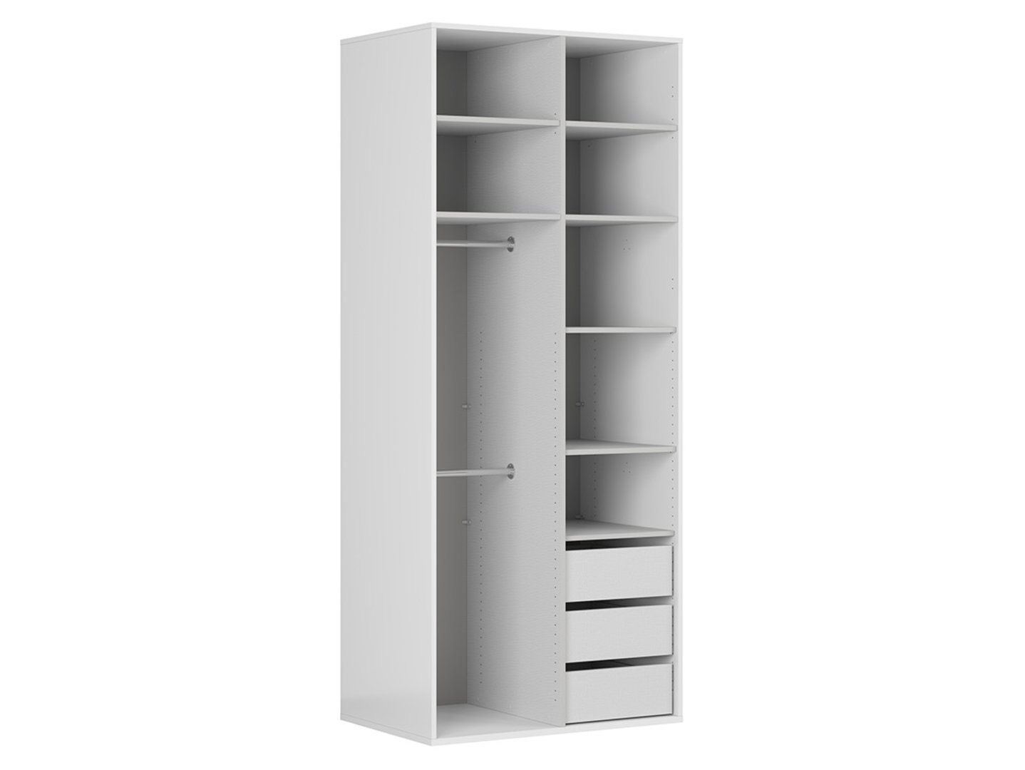 FLEX divu durvju skapis 100 cm balts/grafīts — изображение 2