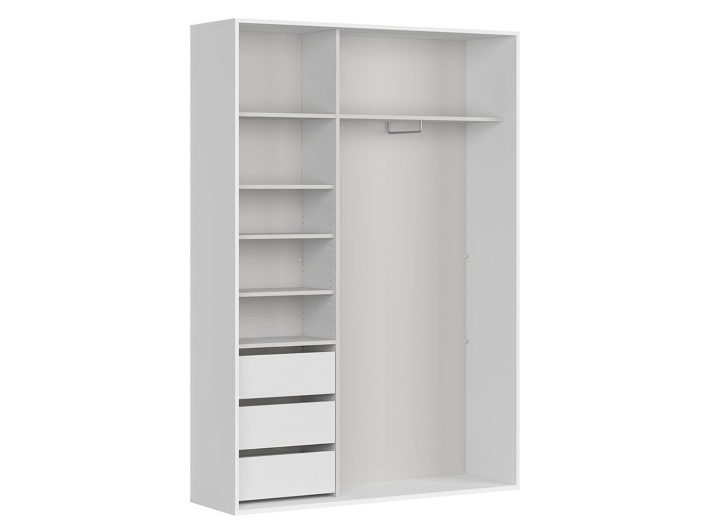 FLEX skapis ar bīdāmām durvīm, 150 cm, balta/Wotan ozols — изображение 6