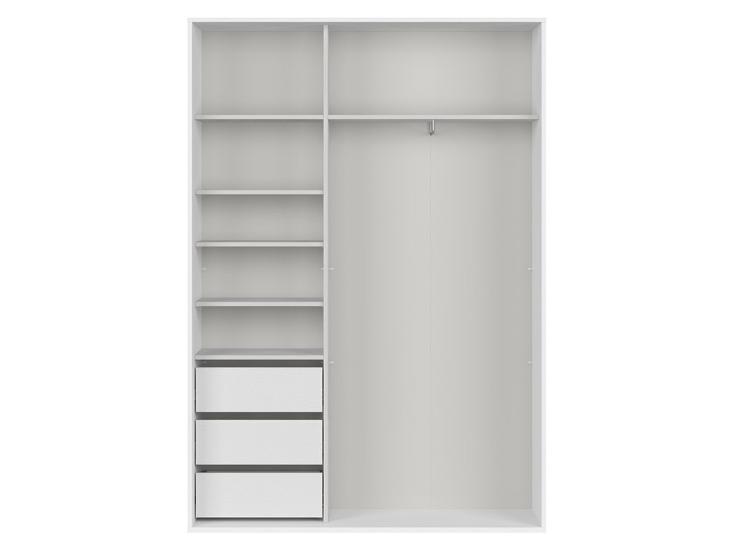 FLEX skapis ar bīdāmām durvīm, 150 cm, balta/Wotan ozols