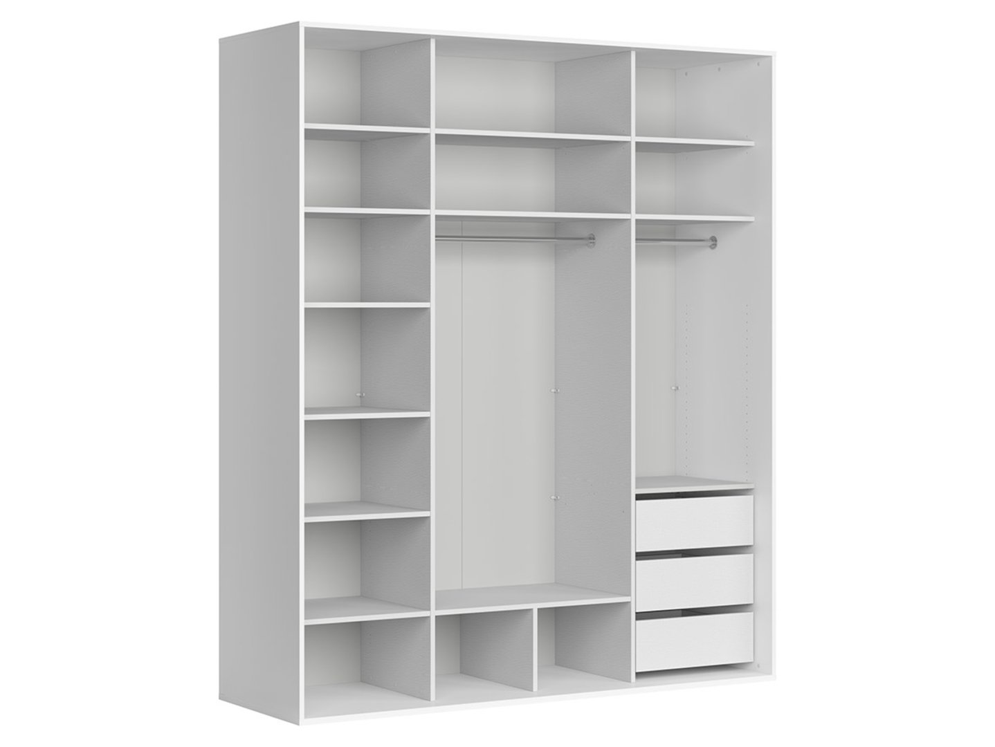 Skapis ar bīdāmām durvīm un spoguļiem FLEX 200 cm balts/pelēks — изображение 2