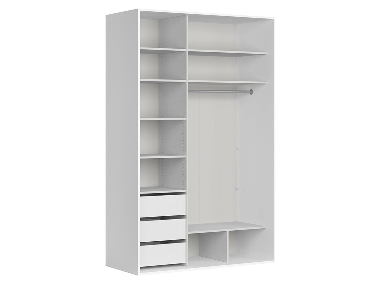 Skapis ar bīdāmām durvīm un spoguļiem FLEX 150 cm balts/pelēks — изображение 2